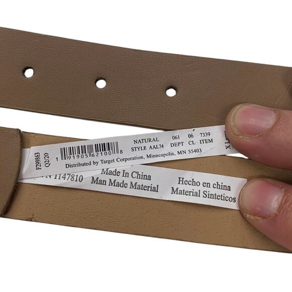 NWT A New Day Womens XL Natural Tan Faux Leather Gold Buckle Fashion Belt - Picture 5 of 5